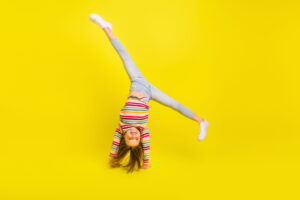Girl doing cartwheel