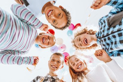 Children with balloons