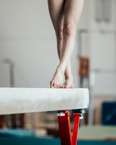 feet young girl athlete gymnast